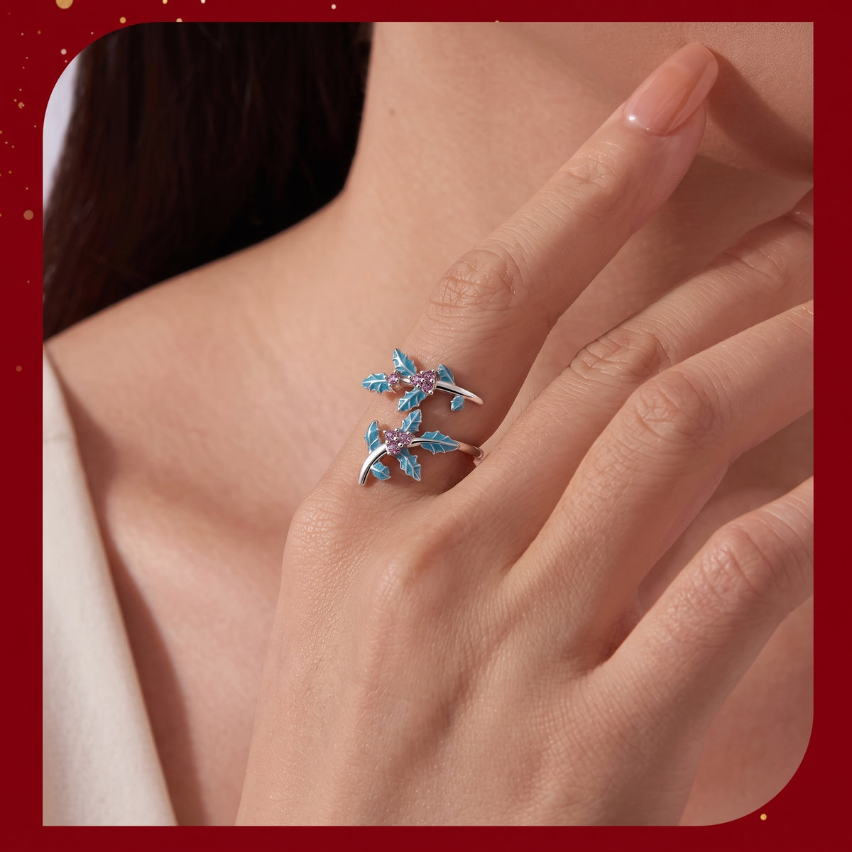 Sterling Silver 925 Christmas Ring — Adjustable